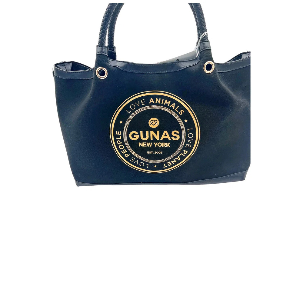 Gunas New York Canvas Double Handle Tote w/ Pouch Ruth Black
